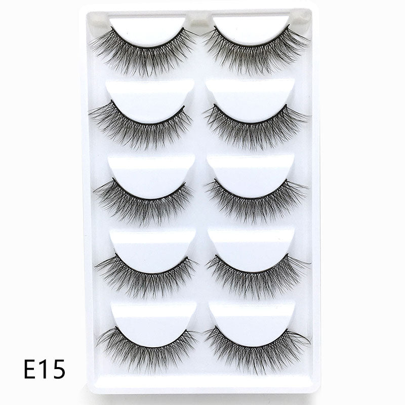 New Full 5 Pairs one box 3D Mink Hair False Eyelashes Natural Thick Long Eye Lashes Wispy Makeup Beauty Extension Tools H13 - bankshayes40