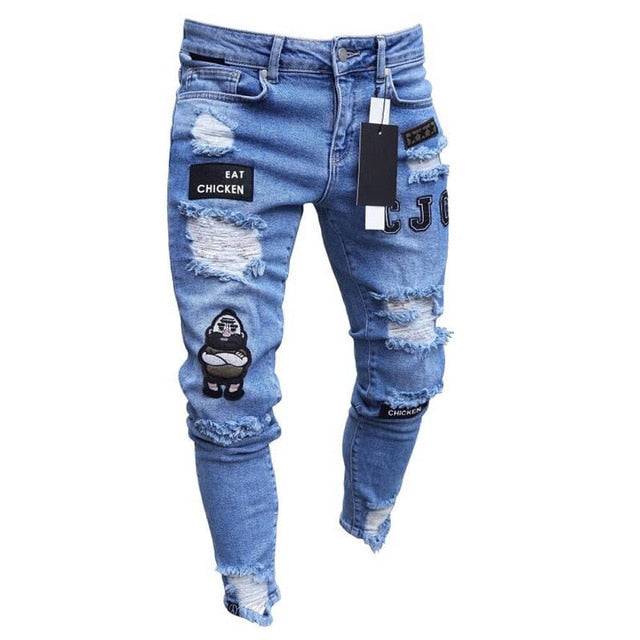 Slim Fit Denim Scratched High Quality Jean - bankshayes40