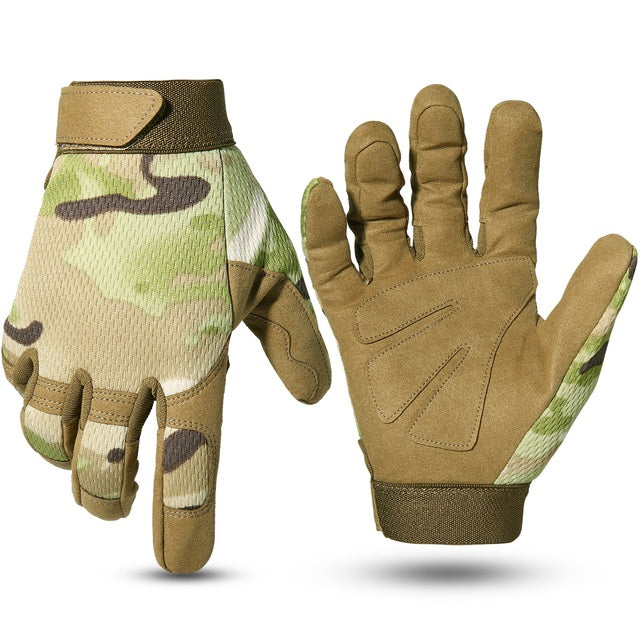 Multicam Outdoor Tactical Gloves Army Military Bicycle Airsoft Hiking Climbing Shooting Paintball Camo Sport Full Finger Glove - bankshayes40