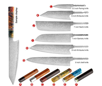 Chef Knife Blank Household Kitchen Knife Embryo Damascus Steel Knife Embryo Semi-finished Products