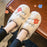 Ins Cute Flower Fleece Slippers Winter Warm Bedroom Floor Slippers Indoor Non-slip Plush Shoes For Women