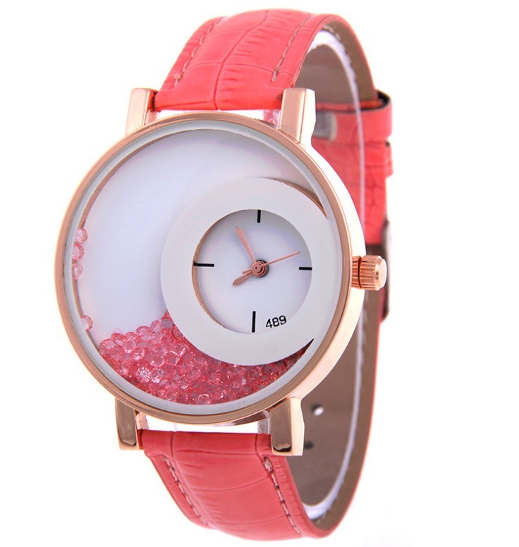 Amazon Explosion Brand, Europe And America Hot Fashion Quartz Watches 489 Full Drilling Quicksand Female Watches Female