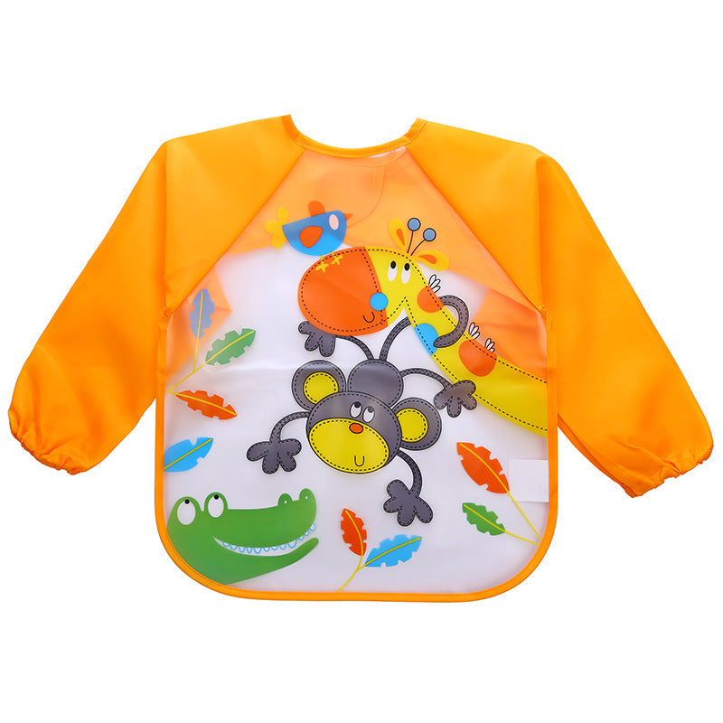 Children's Gown Long Sleeve Kids Waterproof Meal Baby Apron Painting Clothes Bib Protective Clothing