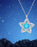 Elegant Blue Pentagram Necklace Female Zircon Pendant Jewelry