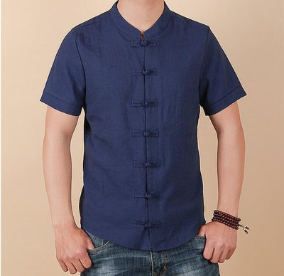 Men Shirt Fashion Chinese style Linen - bankshayes40