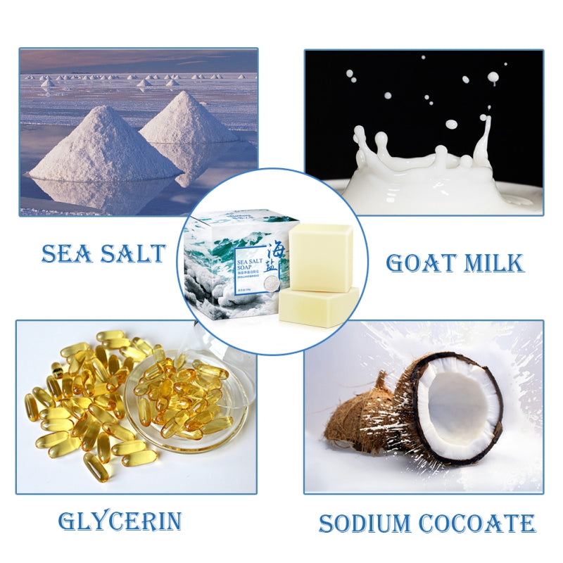 Sea Salt Soap Natural Advanced Wash Skin Whitening Soap - bankshayes40
