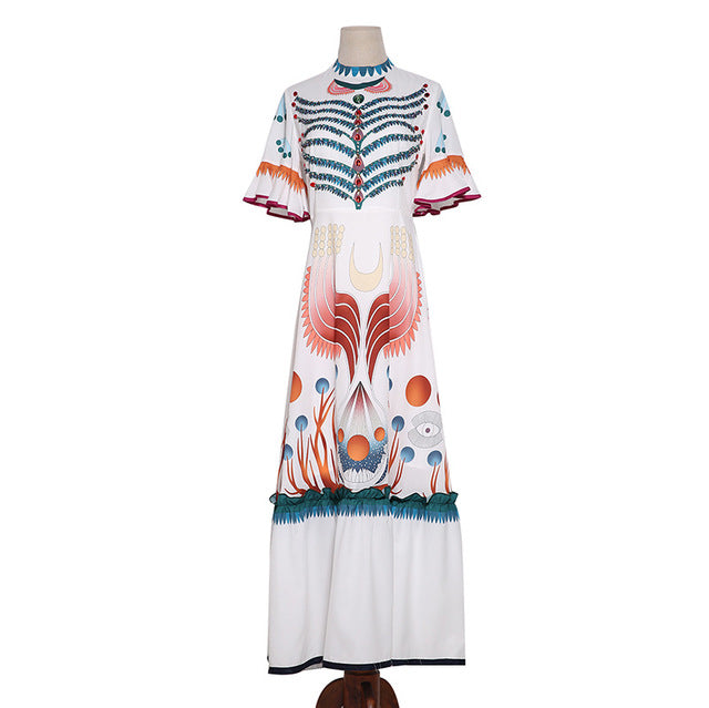 Bank Fashion - Spring Fashion Runway Maxi Long Dresses Women's Flare- Banksheyes