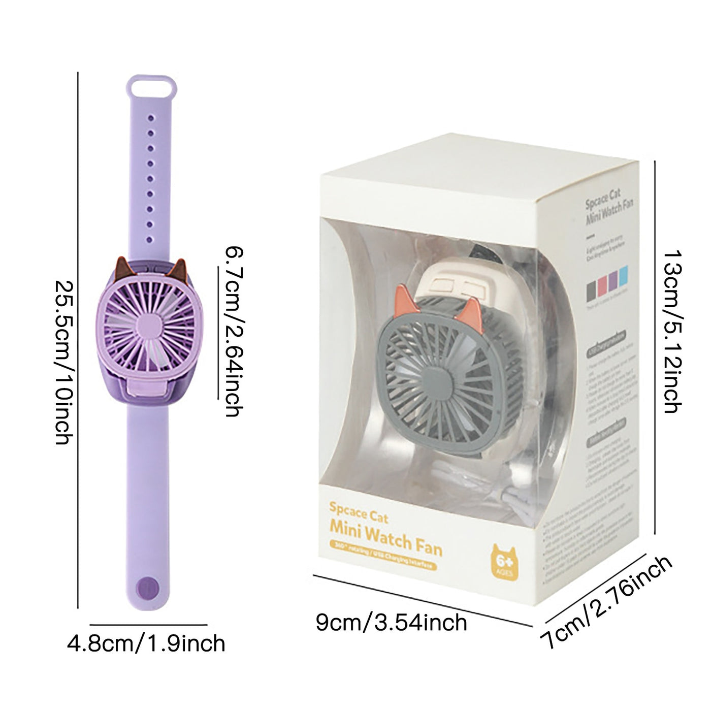 USB Fan Watches Portable Mini Watch Fan Handheld Silent Third Gear Speed Electric Personal Watch Cooling Fan for Travel Children - bankshayes40