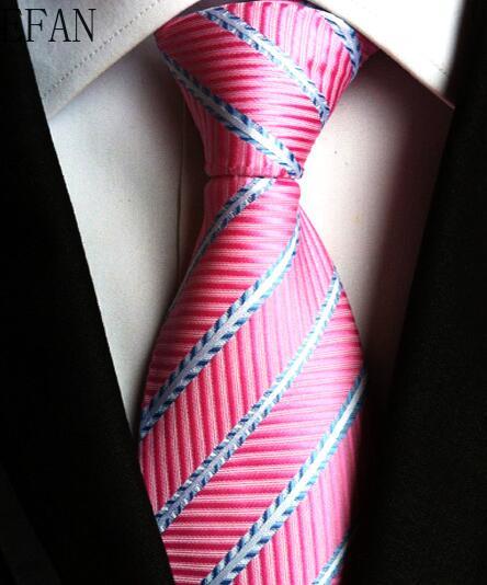 Fashion Neckties Classic Men's Stripe Yellow Navy Blue Wedding Ties Jacquard Woven 100% Silk Men Solid Tie Polka Dots Neck Ties - bankshayes40