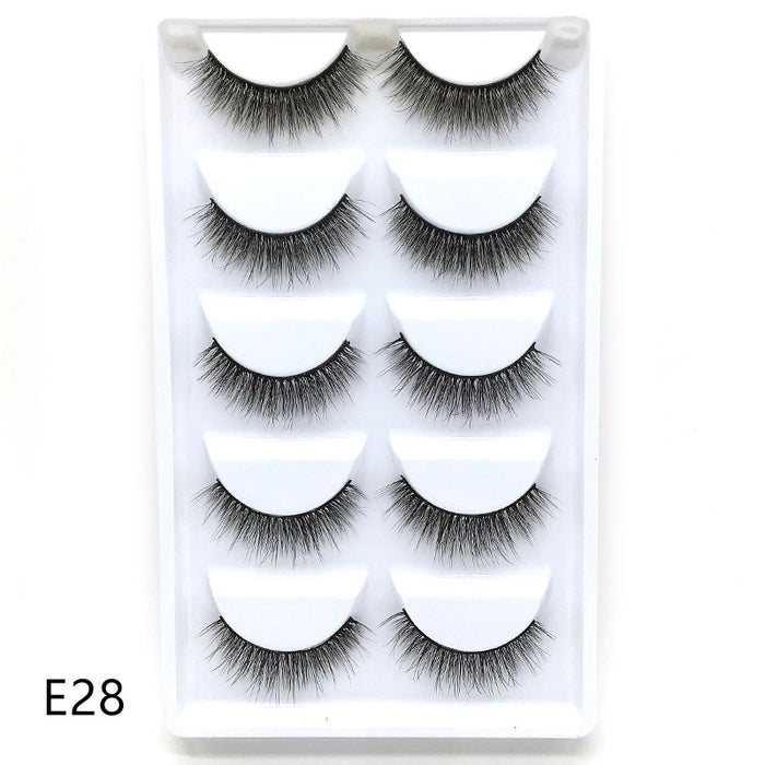 New Full 5 Pairs one box 3D Mink Hair False Eyelashes Natural Thick Long Eye Lashes Wispy Makeup Beauty Extension Tools H13 - bankshayes40