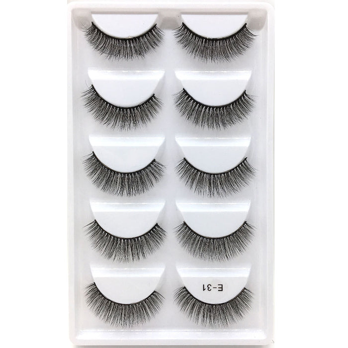 New Full 5 Pairs one box 3D Mink Hair False Eyelashes Natural Thick Long Eye Lashes Wispy Makeup Beauty Extension Tools H13 - bankshayes40