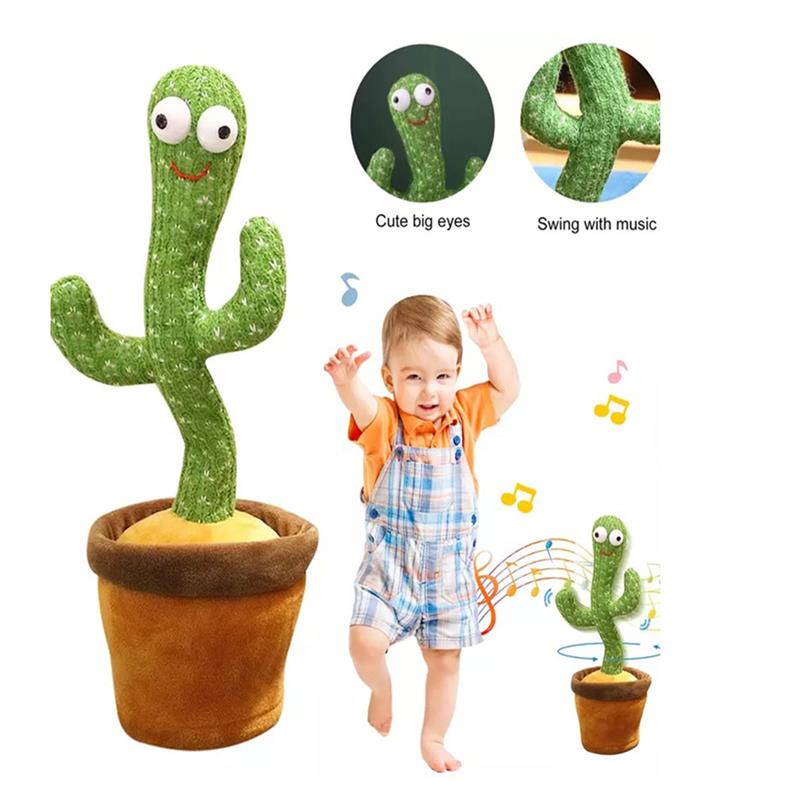 Lovely Talking Toy Dancing Cactus Doll Speak Talk Sound Record Repeat Toy Kawaii Cactus Toys Children Home Decor Accessories - bankshayes40