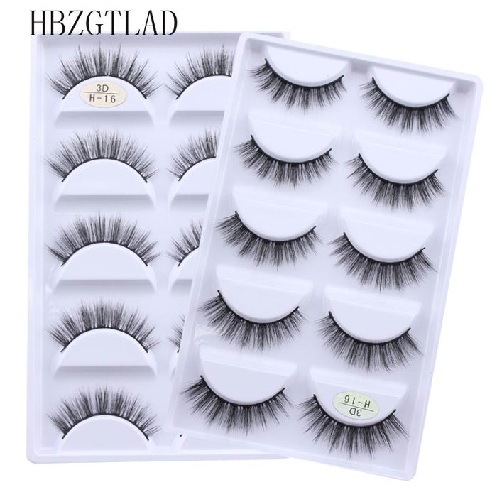 New Full 5 Pairs one box 3D Mink Hair False Eyelashes Natural Thick Long Eye Lashes Wispy Makeup Beauty Extension Tools H13 - bankshayes40