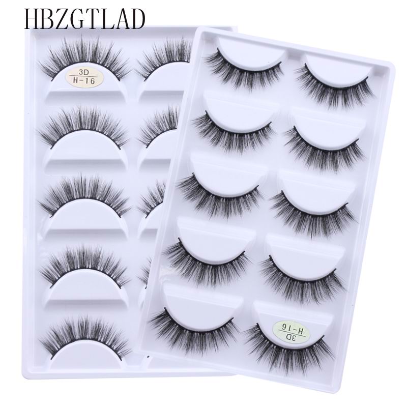 New Full 5 Pairs one box 3D Mink Hair False Eyelashes Natural Thick Long Eye Lashes Wispy Makeup Beauty Extension Tools H13 - bankshayes40