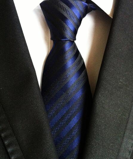 Fashion Neckties Classic Men's Stripe Yellow Navy Blue Wedding Ties Jacquard Woven 100% Silk Men Solid Tie Polka Dots Neck Ties - bankshayes40
