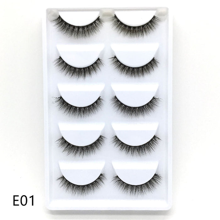 New Full 5 Pairs one box 3D Mink Hair False Eyelashes Natural Thick Long Eye Lashes Wispy Makeup Beauty Extension Tools H13 - bankshayes40