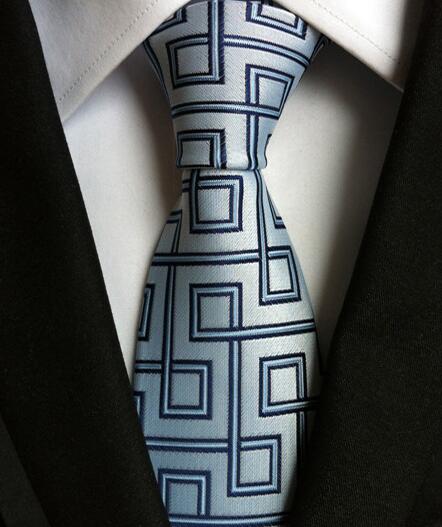 Fashion Neckties Classic Men's Stripe Yellow Navy Blue Wedding Ties Jacquard Woven 100% Silk Men Solid Tie Polka Dots Neck Ties - bankshayes40
