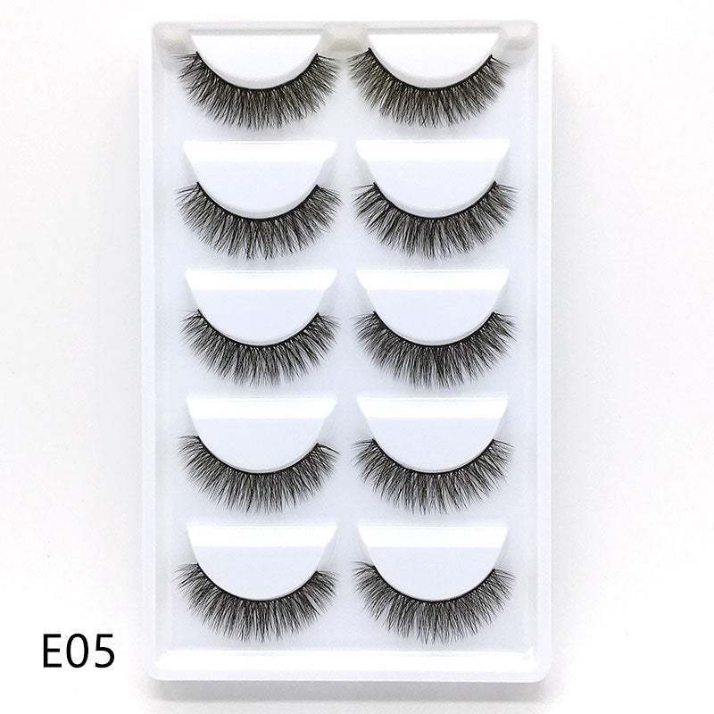 New Full 5 Pairs one box 3D Mink Hair False Eyelashes Natural Thick Long Eye Lashes Wispy Makeup Beauty Extension Tools H13 - bankshayes40