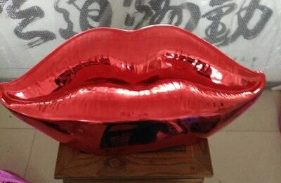 Bank Fashion- Big Lip Sculpture Decoration Modern Red Lips Pendant Bar Club Theme Wall Decoration- bankshayes