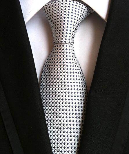 Fashion Neckties Classic Men's Stripe Yellow Navy Blue Wedding Ties Jacquard Woven 100% Silk Men Solid Tie Polka Dots Neck Ties - bankshayes40