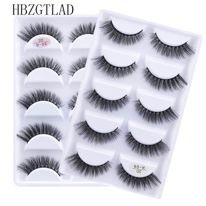 New Full 5 Pairs one box 3D Mink Hair False Eyelashes Natural Thick Long Eye Lashes Wispy Makeup Beauty Extension Tools H13 - bankshayes40