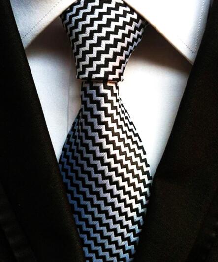 Fashion Neckties Classic Men's Stripe Yellow Navy Blue Wedding Ties Jacquard Woven 100% Silk Men Solid Tie Polka Dots Neck Ties - bankshayes40