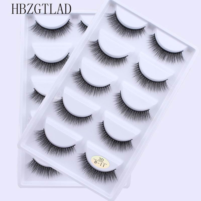 New Full 5 Pairs one box 3D Mink Hair False Eyelashes Natural Thick Long Eye Lashes Wispy Makeup Beauty Extension Tools H13 - bankshayes40