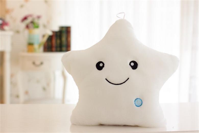 bank fashion I 34CM Creative Toy Luminous Pillow Soft Stuffed Plush Glowing Colorful Stars Cushion Led Light Toys Gift For Kids Children Girls