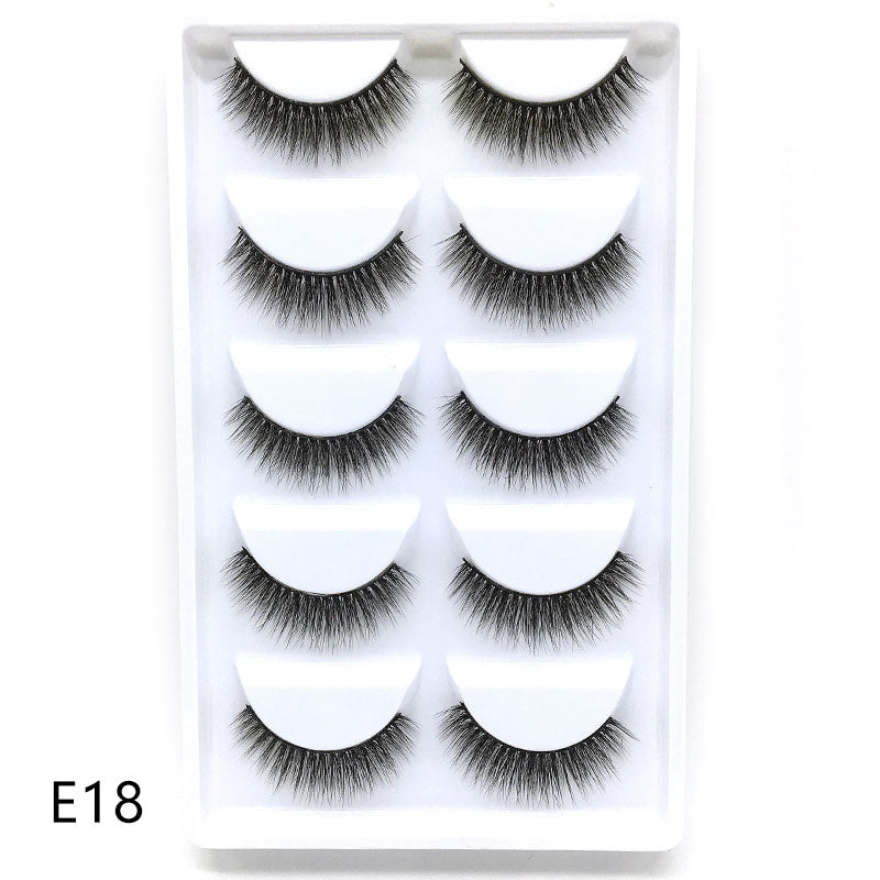 New Full 5 Pairs one box 3D Mink Hair False Eyelashes Natural Thick Long Eye Lashes Wispy Makeup Beauty Extension Tools H13 - bankshayes40