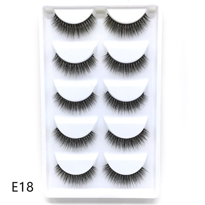 New Full 5 Pairs one box 3D Mink Hair False Eyelashes Natural Thick Long Eye Lashes Wispy Makeup Beauty Extension Tools H13 - bankshayes40