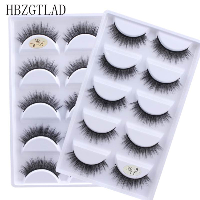 New Full 5 Pairs one box 3D Mink Hair False Eyelashes Natural Thick Long Eye Lashes Wispy Makeup Beauty Extension Tools H13 - bankshayes40