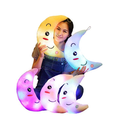 bank fashion I 34CM Creative Toy Luminous Pillow Soft Stuffed Plush Glowing Colorful Stars Cushion Led Light Toys Gift For Kids Children Girls