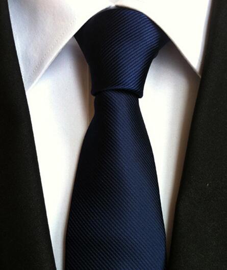 Fashion Neckties Classic Men's Stripe Yellow Navy Blue Wedding Ties Jacquard Woven 100% Silk Men Solid Tie Polka Dots Neck Ties - bankshayes40