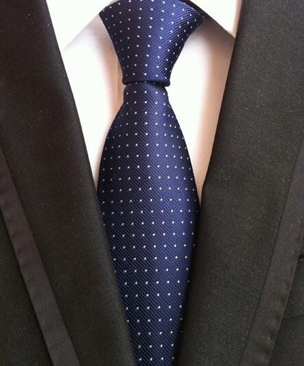 Fashion Neckties Classic Men's Stripe Yellow Navy Blue Wedding Ties Jacquard Woven 100% Silk Men Solid Tie Polka Dots Neck Ties - bankshayes40
