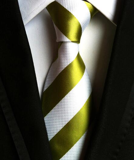 Fashion Neckties Classic Men's Stripe Yellow Navy Blue Wedding Ties Jacquard Woven 100% Silk Men Solid Tie Polka Dots Neck Ties - bankshayes40