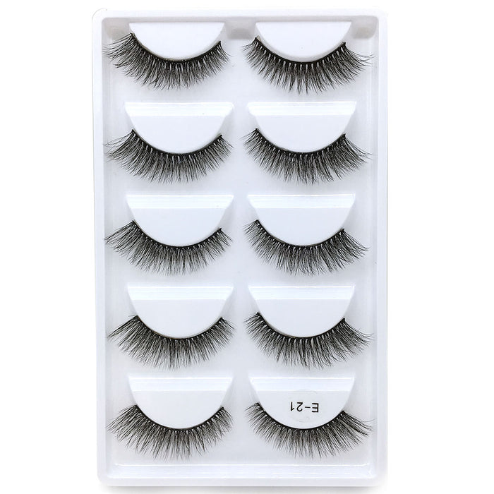 New Full 5 Pairs one box 3D Mink Hair False Eyelashes Natural Thick Long Eye Lashes Wispy Makeup Beauty Extension Tools H13 - bankshayes40
