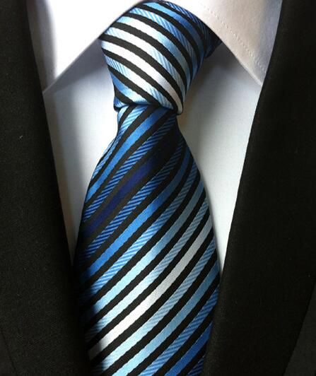 Fashion Neckties Classic Men's Stripe Yellow Navy Blue Wedding Ties Jacquard Woven 100% Silk Men Solid Tie Polka Dots Neck Ties - bankshayes40