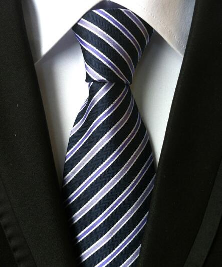 Fashion Neckties Classic Men's Stripe Yellow Navy Blue Wedding Ties Jacquard Woven 100% Silk Men Solid Tie Polka Dots Neck Ties - bankshayes40