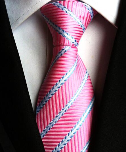 Fashion Neckties Classic Men's Stripe Yellow Navy Blue Wedding Ties Jacquard Woven 100% Silk Men Solid Tie Polka Dots Neck Ties - bankshayes40