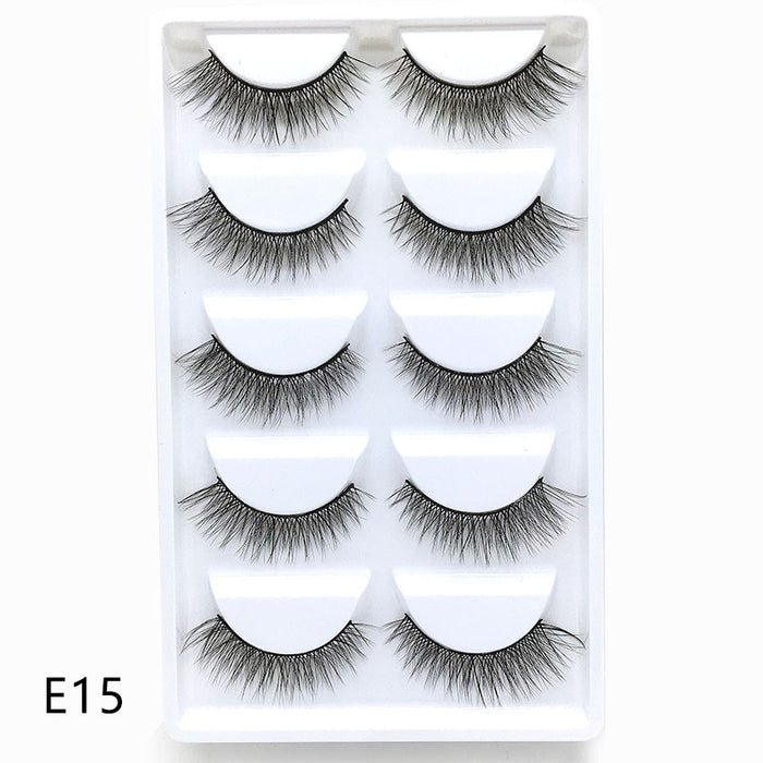 New Full 5 Pairs one box 3D Mink Hair False Eyelashes Natural Thick Long Eye Lashes Wispy Makeup Beauty Extension Tools H13 - bankshayes40
