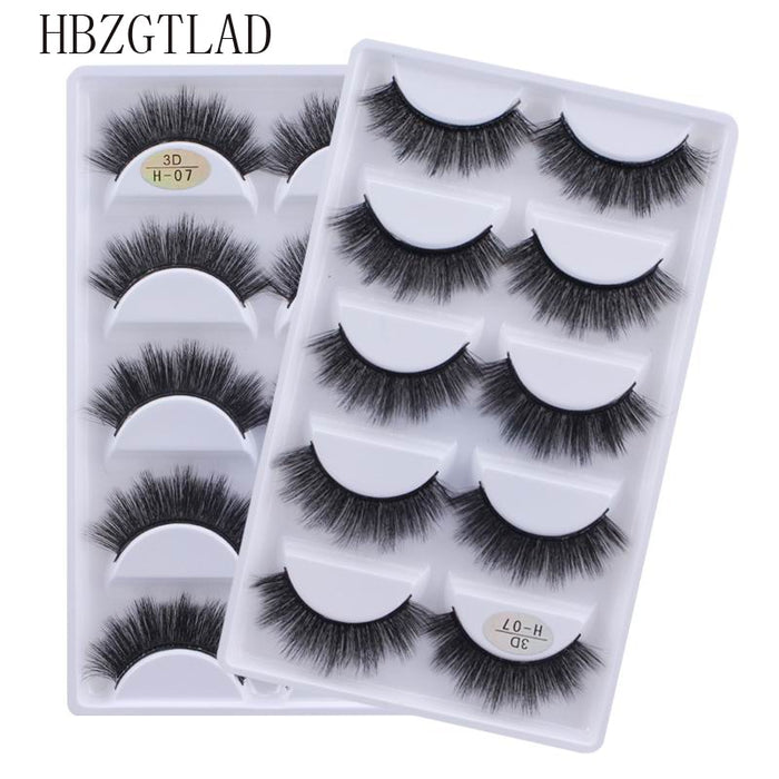 New Full 5 Pairs one box 3D Mink Hair False Eyelashes Natural Thick Long Eye Lashes Wispy Makeup Beauty Extension Tools H13 - bankshayes40