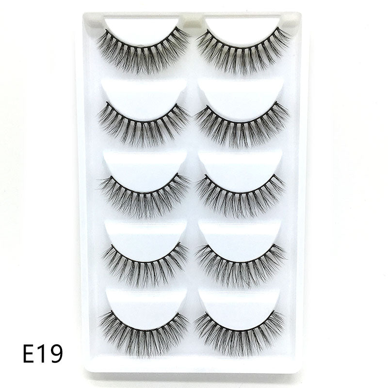 New Full 5 Pairs one box 3D Mink Hair False Eyelashes Natural Thick Long Eye Lashes Wispy Makeup Beauty Extension Tools H13 - bankshayes40