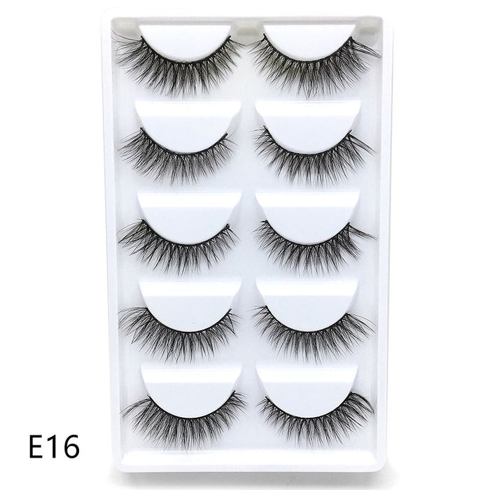 New Full 5 Pairs one box 3D Mink Hair False Eyelashes Natural Thick Long Eye Lashes Wispy Makeup Beauty Extension Tools H13 - bankshayes40