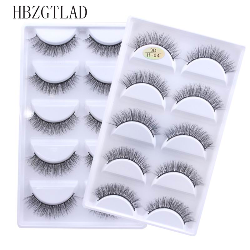 New Full 5 Pairs one box 3D Mink Hair False Eyelashes Natural Thick Long Eye Lashes Wispy Makeup Beauty Extension Tools H13 - bankshayes40