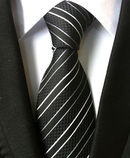 Fashion Neckties Classic Men's Stripe Yellow Navy Blue Wedding Ties Jacquard Woven 100% Silk Men Solid Tie Polka Dots Neck Ties - bankshayes40
