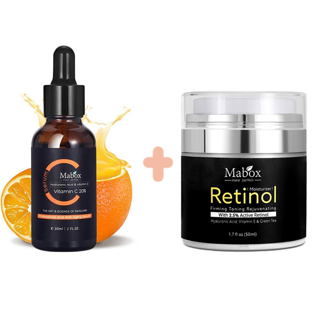 Whitening Face Cream + Vitamin C Whitening Serum Anti aging Moisturizer - bankshayes40