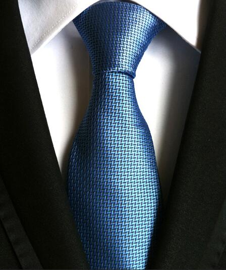 Fashion Neckties Classic Men's Stripe Yellow Navy Blue Wedding Ties Jacquard Woven 100% Silk Men Solid Tie Polka Dots Neck Ties - bankshayes40