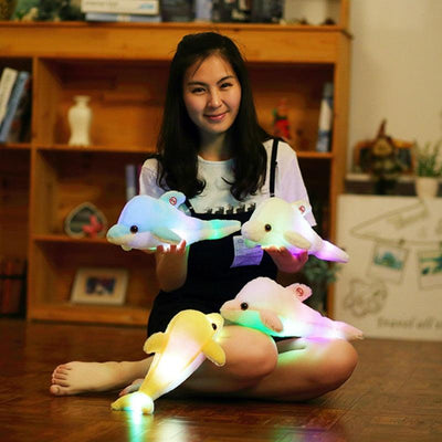 bank fashion I 34CM Creative Toy Luminous Pillow Soft Stuffed Plush Glowing Colorful Stars Cushion Led Light Toys Gift For Kids Children Girls