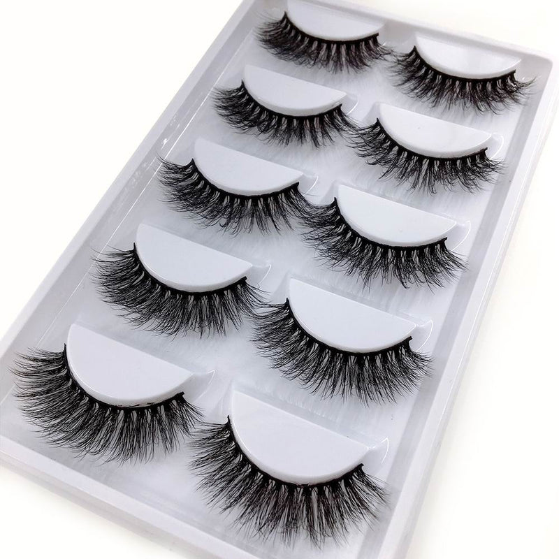 New Full 5 Pairs one box 3D Mink Hair False Eyelashes Natural Thick Long Eye Lashes Wispy Makeup Beauty Extension Tools H13 - bankshayes40