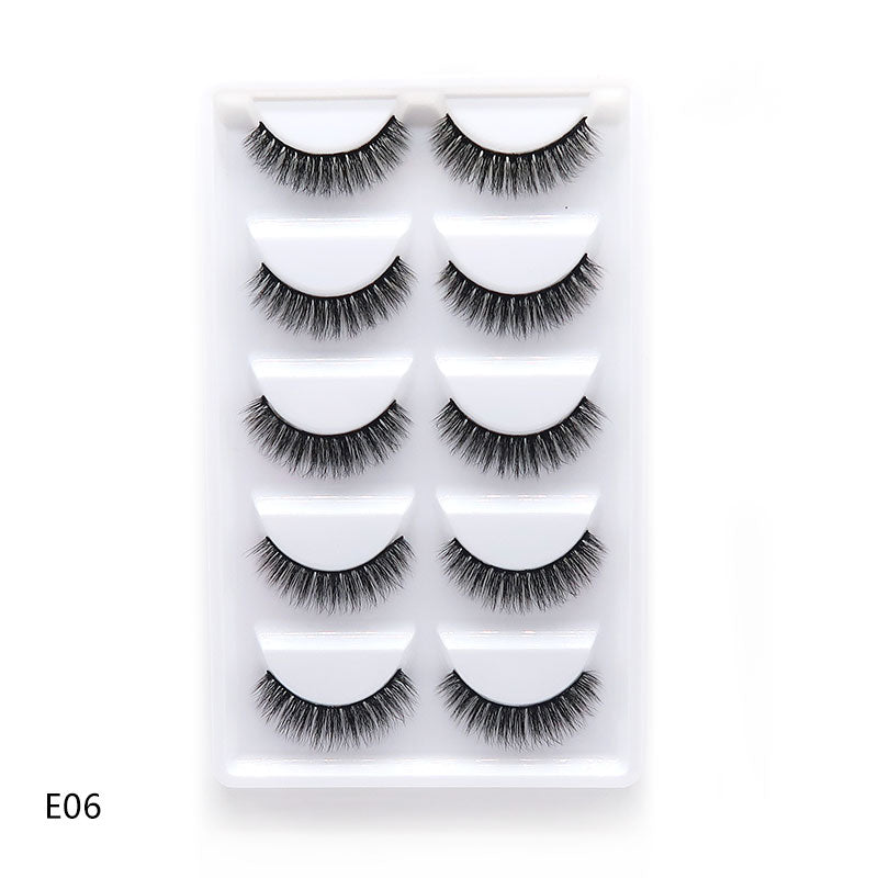 New Full 5 Pairs one box 3D Mink Hair False Eyelashes Natural Thick Long Eye Lashes Wispy Makeup Beauty Extension Tools H13 - bankshayes40
